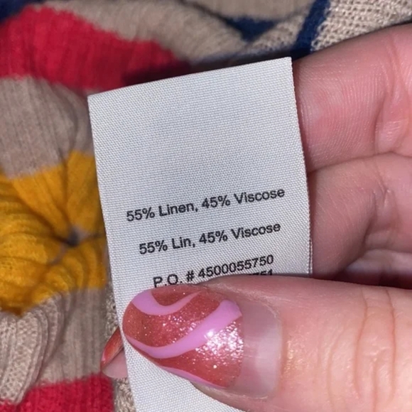 Golden by TNA (Aritzia) Linen Blend Striped Knit Tank Top Size M - Picture 7 of 7